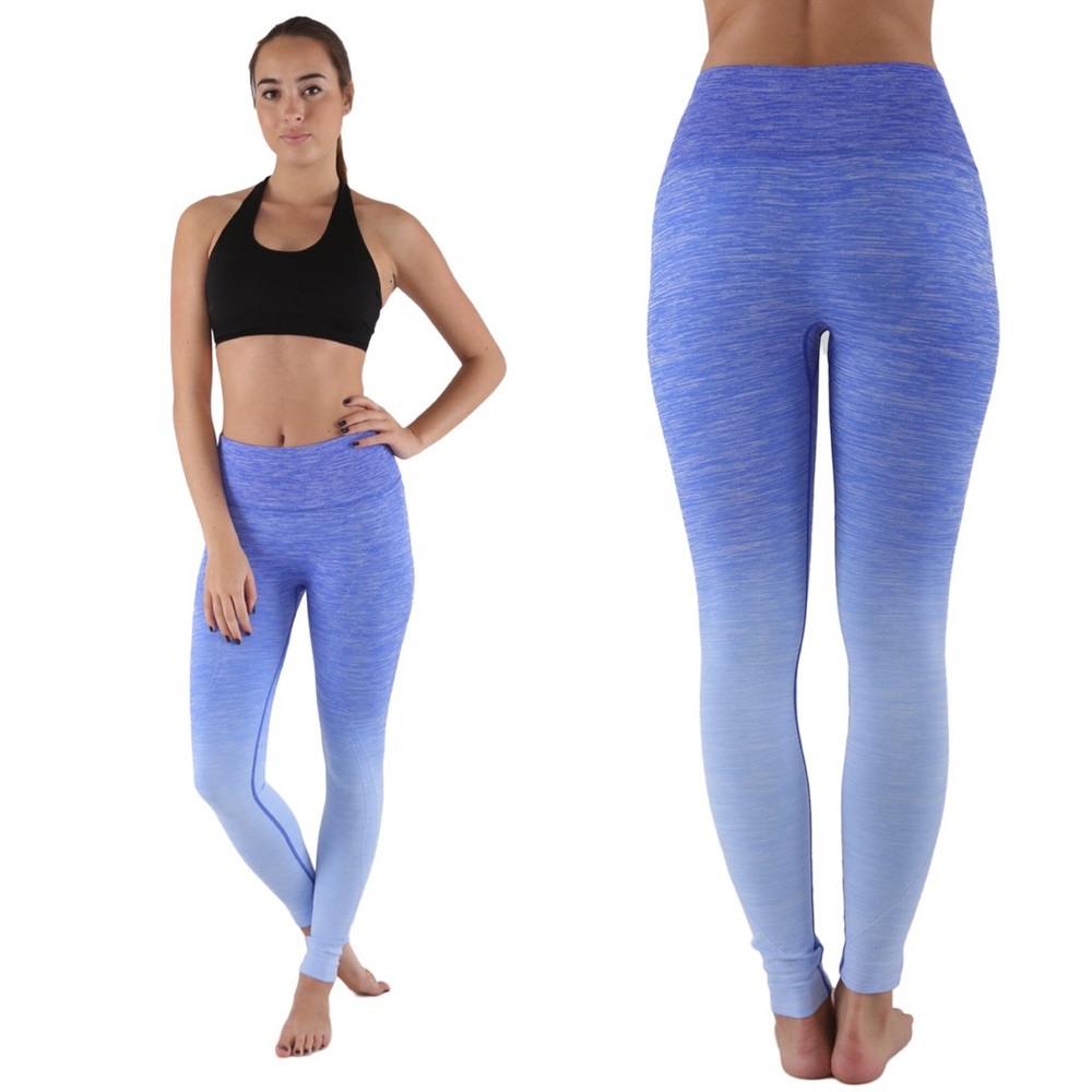 High Waisted High Rise Yoga Ombré Leggings - Picture 7 of 7